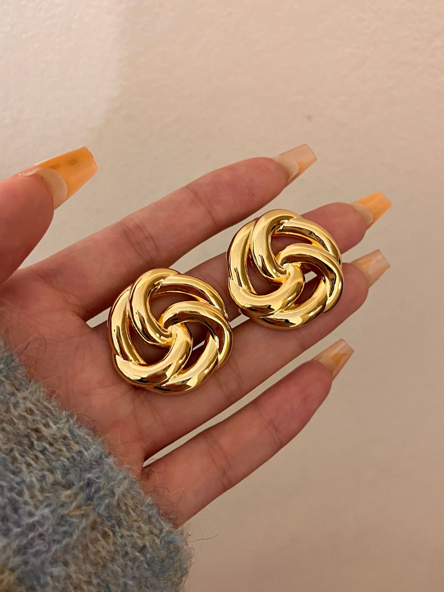 1 Pair Ig Style Retro Geometric Plating Alloy Gold Plated Silver Plated Ear Studs display picture 7