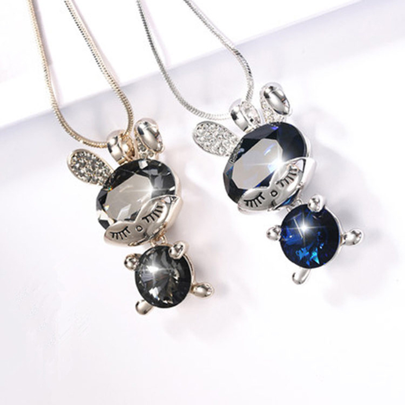 Elegant Cute Rabbit Alloy Copper Plating Inlay Artificial Rhinestones Sweater Chain Long Necklace display picture 5