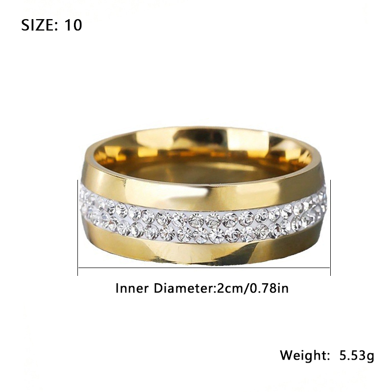 Acier Inoxydable Plaqué Or Style Simple Rond Placage Incruster Zircon Anneaux display picture 10