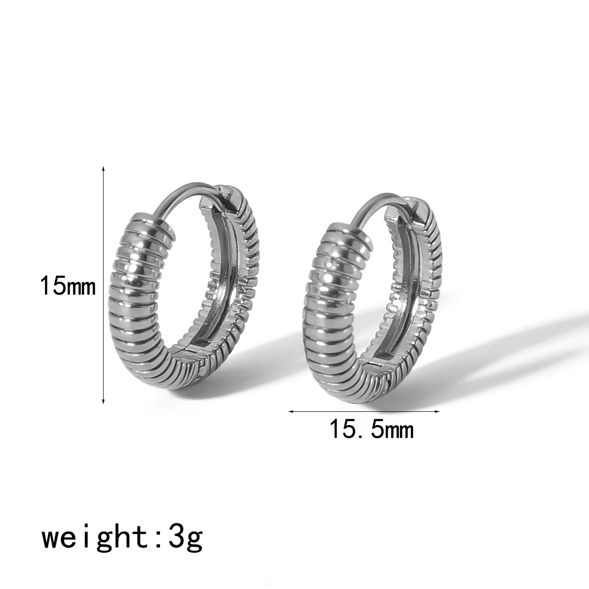 1 Pair Simple Style Round Polishing Plating Stainless Steel 18k Gold Plated Earrings display picture 7