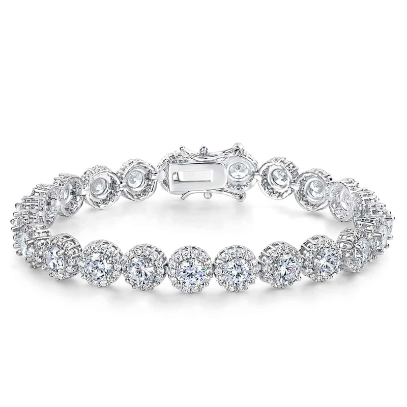 Le Cuivre Or Blanc Plaqué Style Classique Brillant Rond Incruster Zircon Bracelets display picture 2