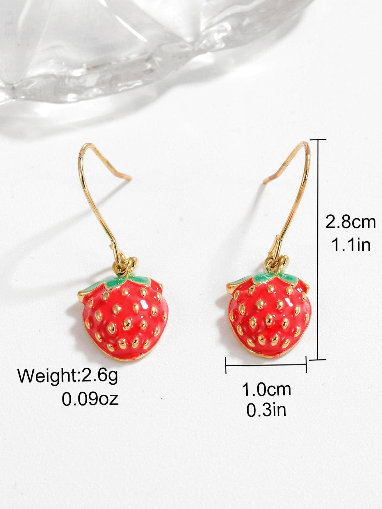 1 Pair Cute Strawberry Enamel Copper Drop Earrings display picture 5