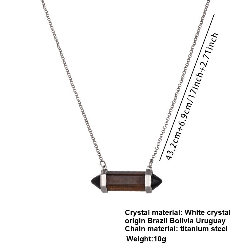 Elegant Simple Style Geometric Titanium Steel Plating Inlay Natural Stone Crystal 18k Gold Plated Pendant Necklace display picture 12