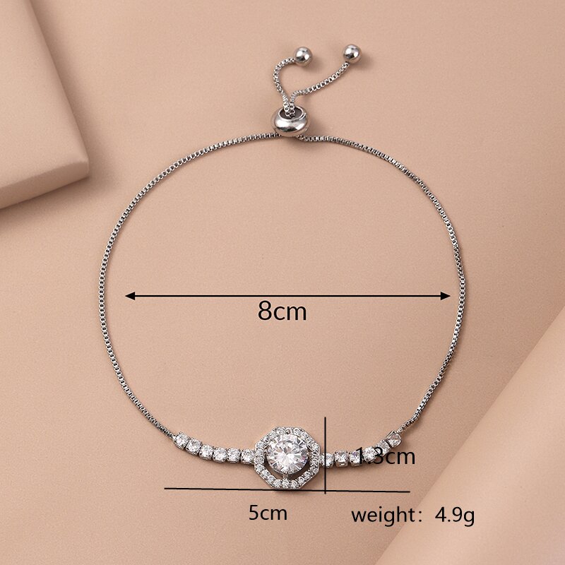 Simple Style Hexagon Copper Plating Inlay Zircon Bracelets display picture 1
