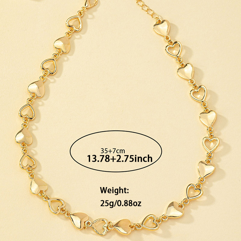 Lässig Einfacher Stil Herzform Legierung Zink Großhandel Halsband display picture 4