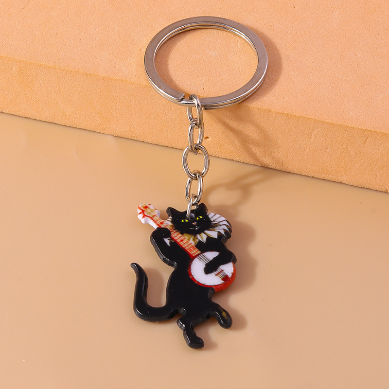 Cute Cat Zinc Alloy Bag Pendant Keychain display picture 6