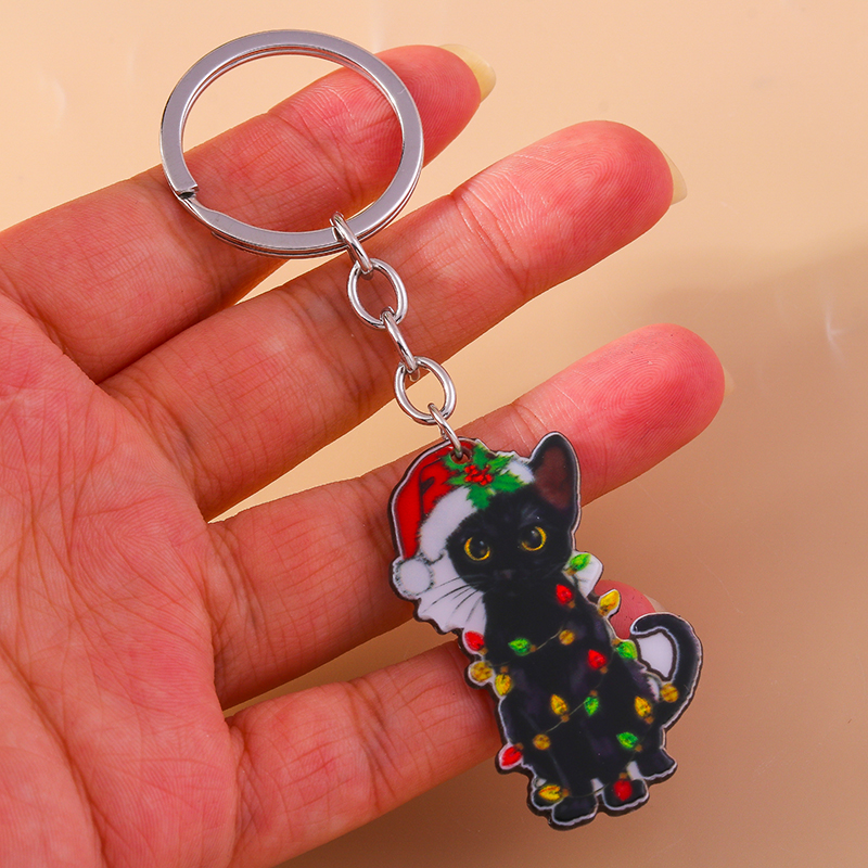 Cute Cat Zinc Alloy Bag Pendant Keychain display picture 8