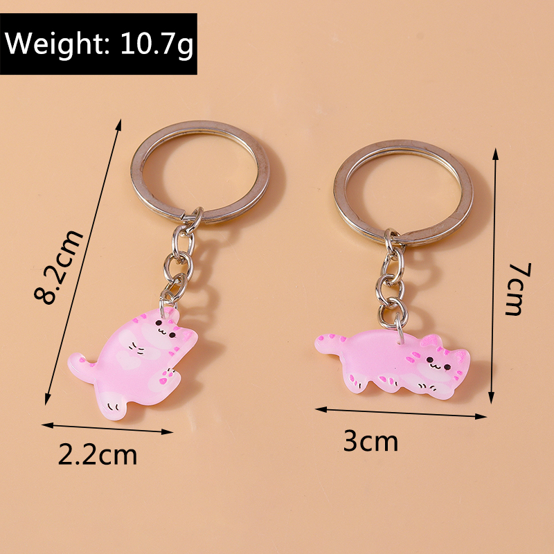 Cute Simple Style Classic Style Cat Arylic Zinc Alloy Keychain display picture 1