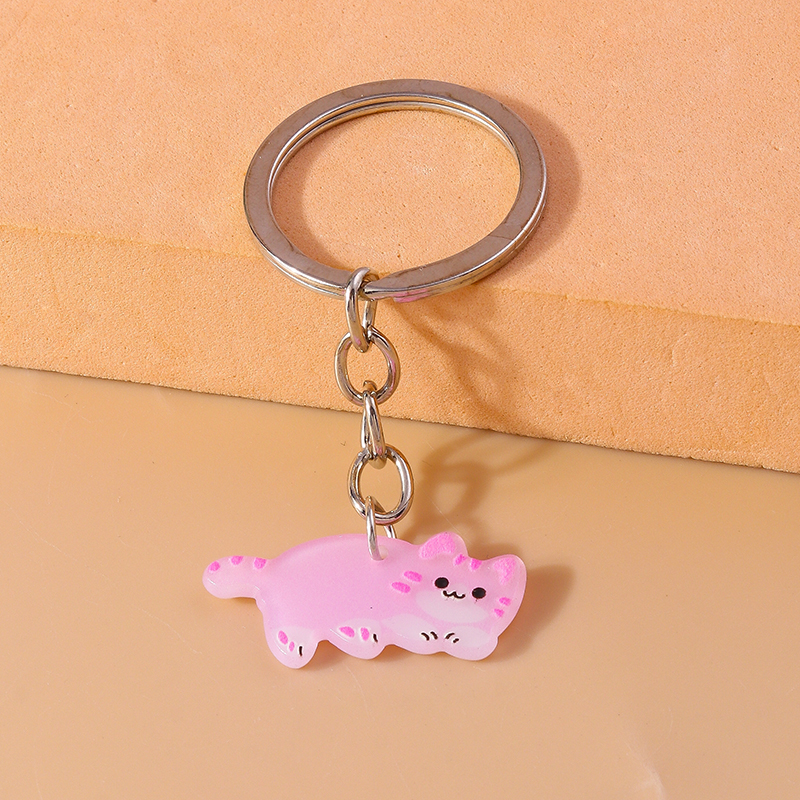 Cute Simple Style Classic Style Cat Arylic Zinc Alloy Keychain display picture 7