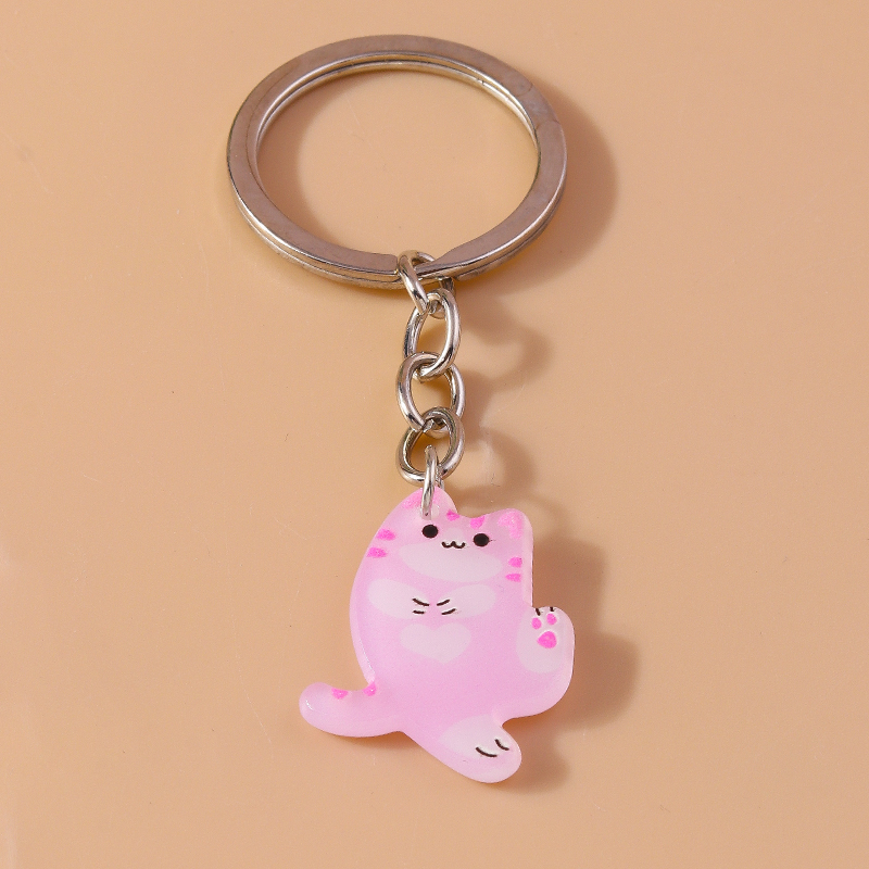 Cute Simple Style Classic Style Cat Arylic Zinc Alloy Keychain display picture 6