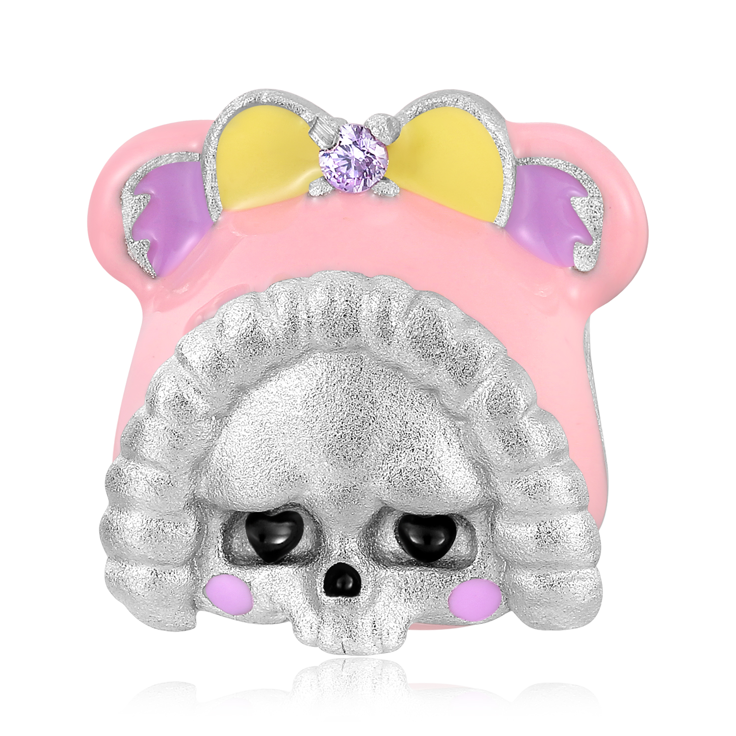 Original Design Cute Animal Skull Sterling Silver Epoxy Jewelry Accessories display picture 6