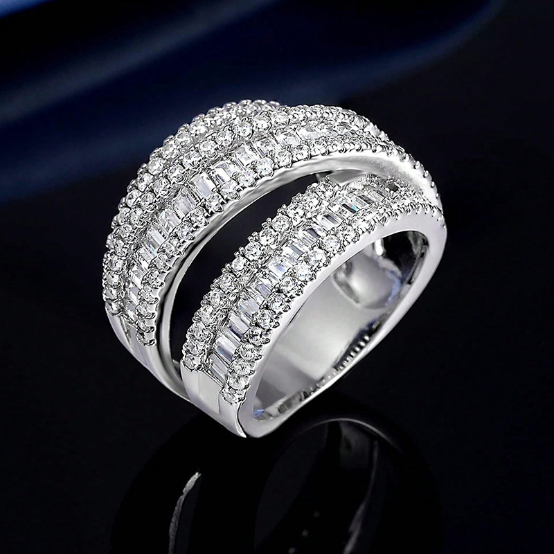 Elegant Sexy French Style Solid Color Copper Plating Inlay Zircon White Gold Plated Gold Plated Rings display picture 10