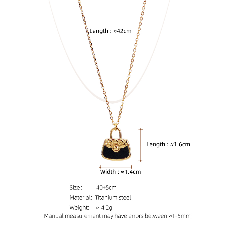 304 Stainless Steel 18K Gold Plated Simple Style Plating Bag Pendant Necklace display picture 1