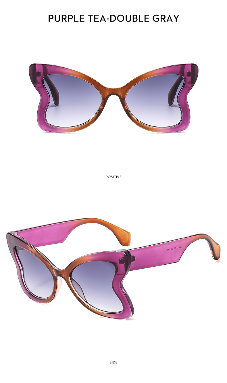 Glamour Rétro Dame Couleur Unie Ca Cadre Papillon Plein Cadre Femmes De Lunettes De Soleil display picture 18