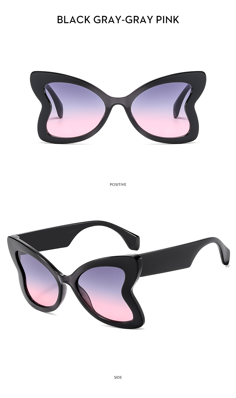 Glam Retro Lady Solid Color Ac Butterfly Frame Full Frame Women's Sunglasses display picture 16