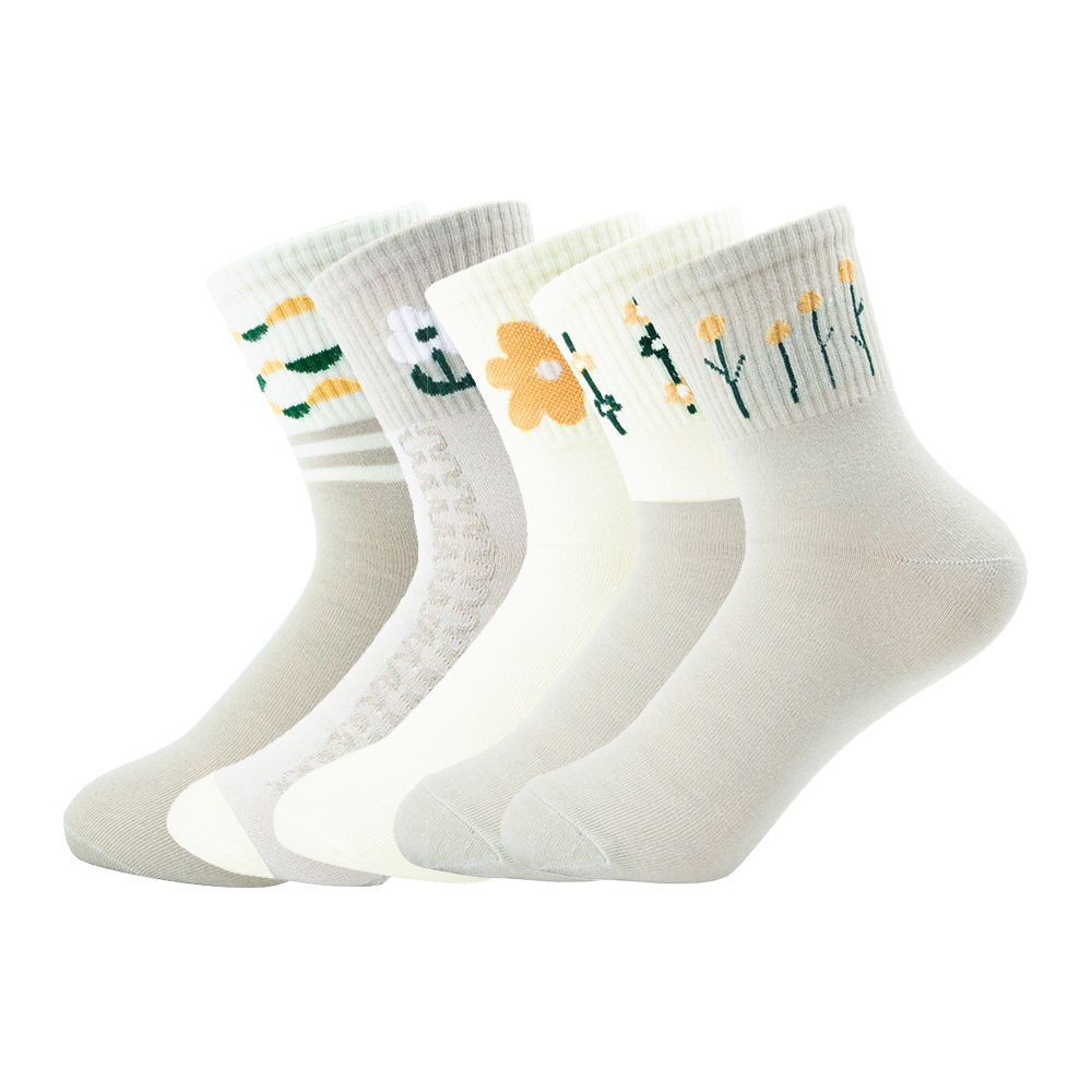 Femmes Pastorale Plante Polyester Broderie Crew Socks Une Paire display picture 1