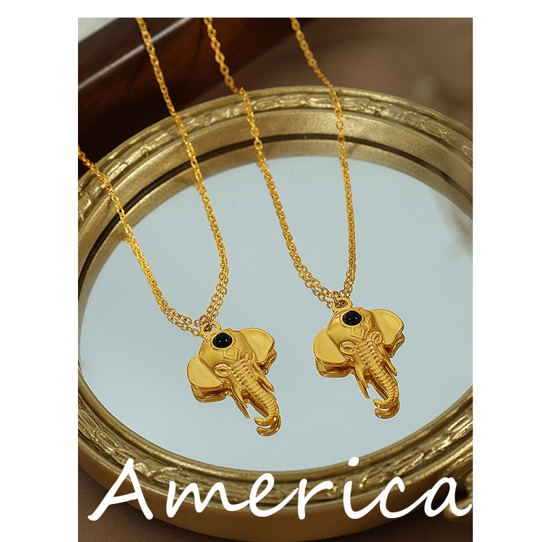 Pastoral Animal Titanium Steel Plating 18k Gold Plated Pendant Necklace display picture 3