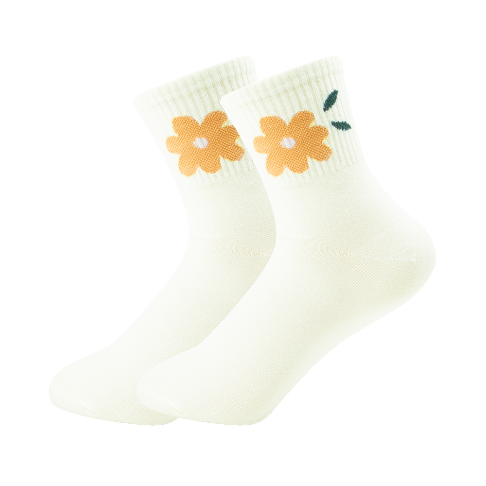 Femmes Pastorale Plante Polyester Broderie Crew Socks Une Paire display picture 9