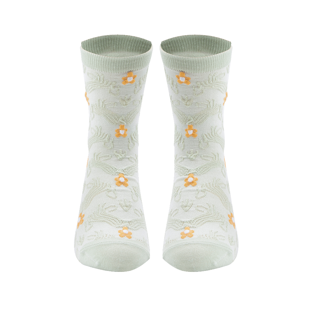 Women's Sweet Pastoral Flower Cotton Crew Socks A Pair display picture 6