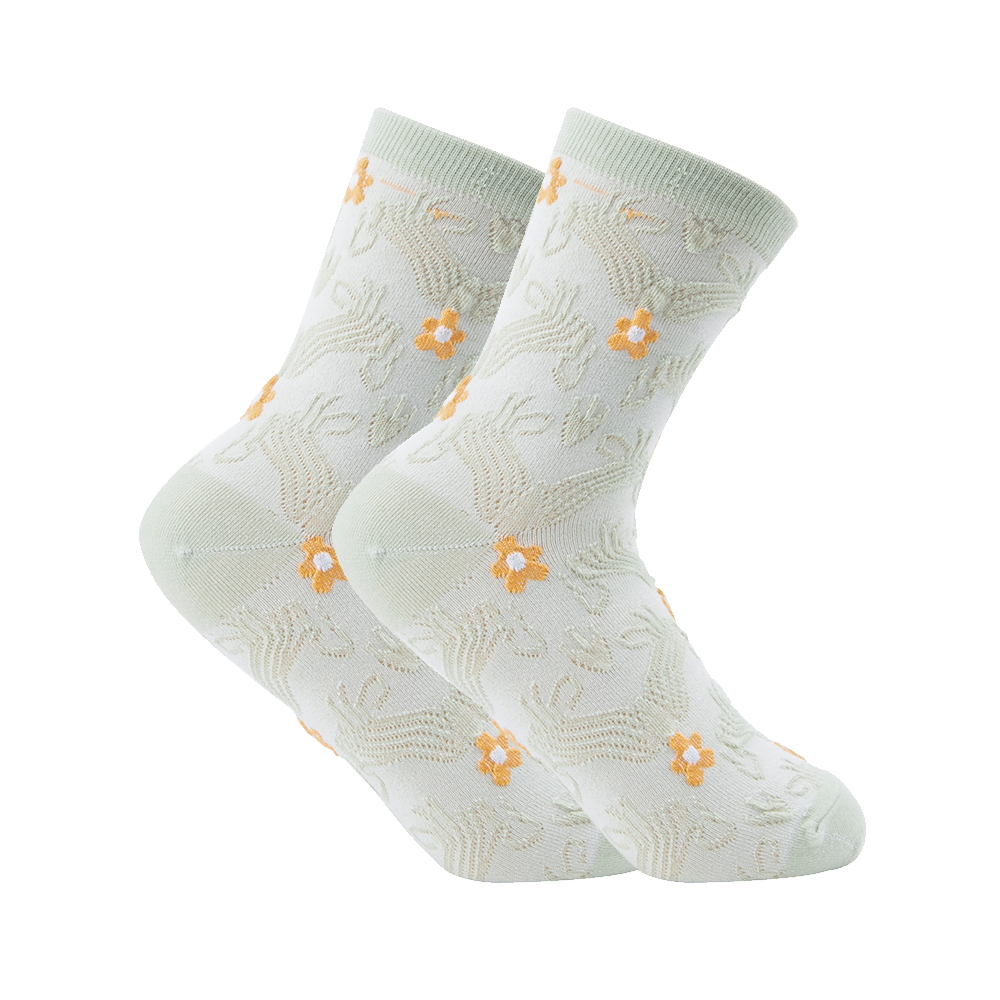 Women's Sweet Pastoral Flower Cotton Crew Socks A Pair display picture 5