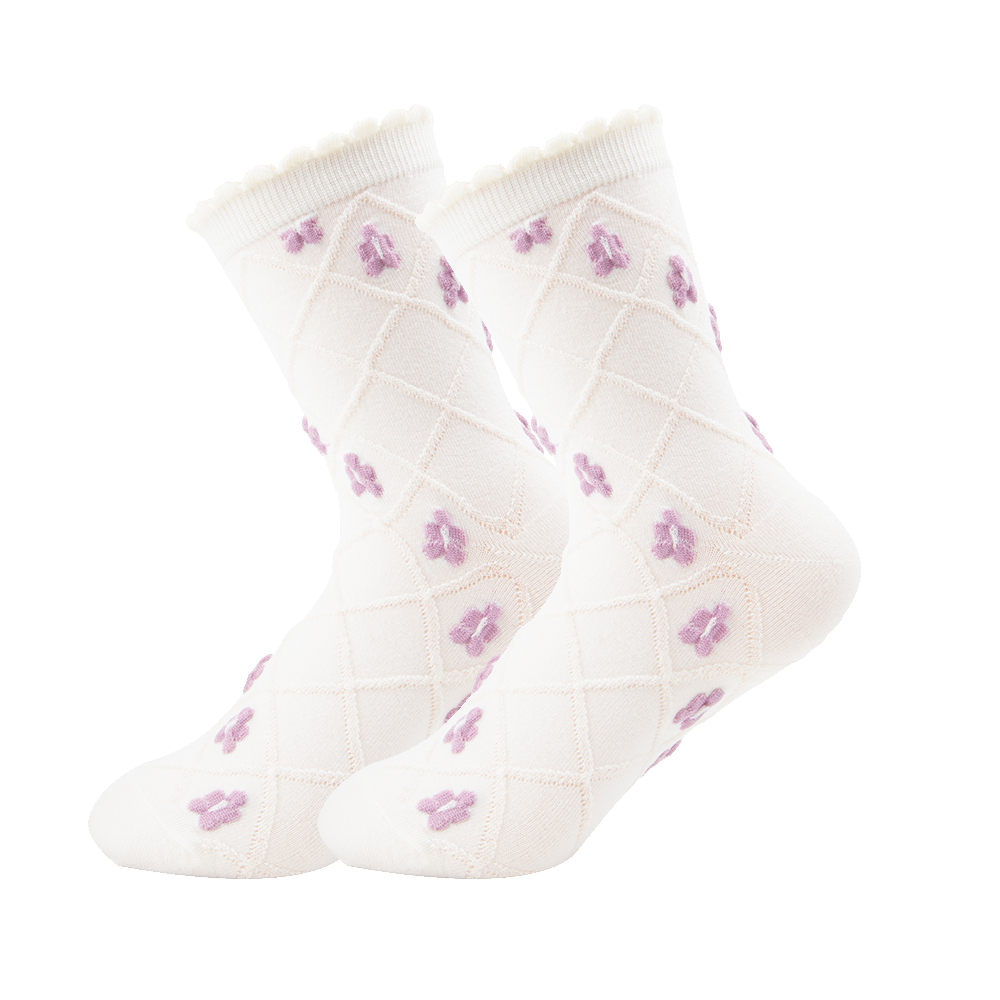Women's Retro Heart Shape Flower Polyester Crew Socks A Pair display picture 6