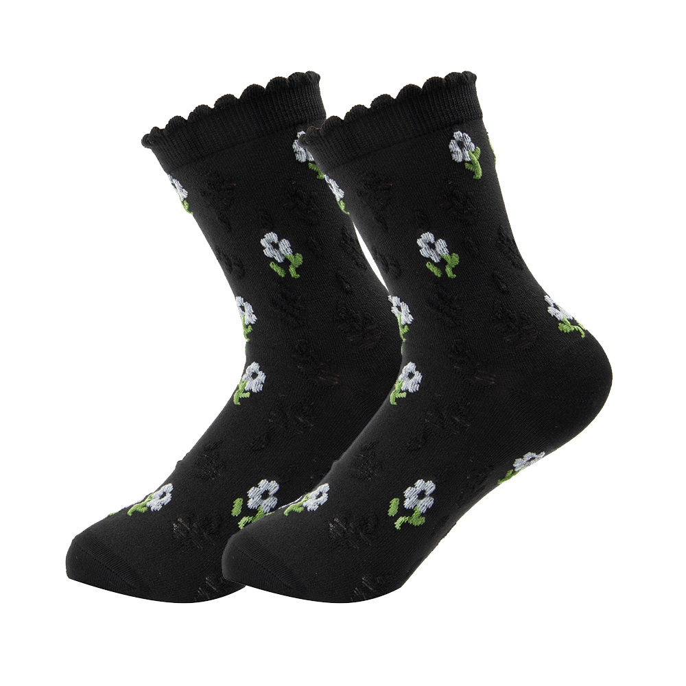 Women's Retro Heart Shape Flower Polyester Crew Socks A Pair display picture 2