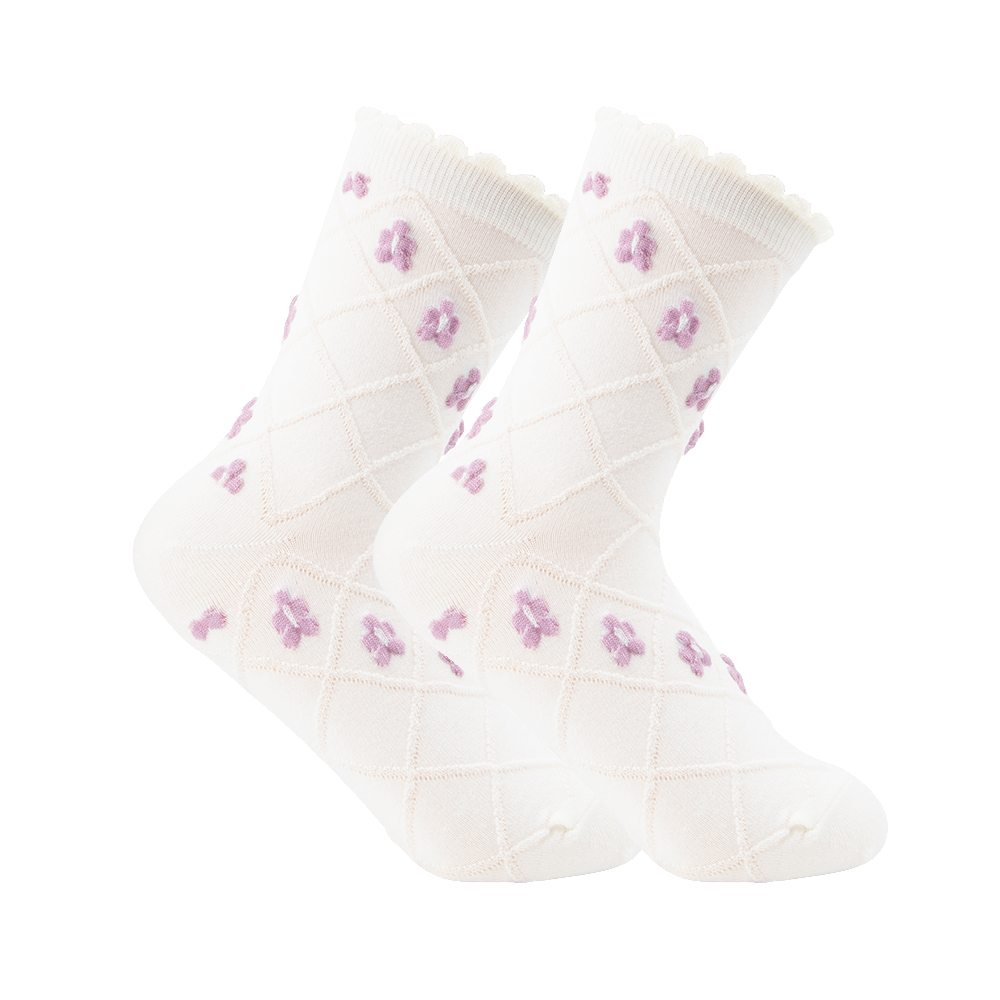 Women's Retro Heart Shape Flower Polyester Crew Socks A Pair display picture 10