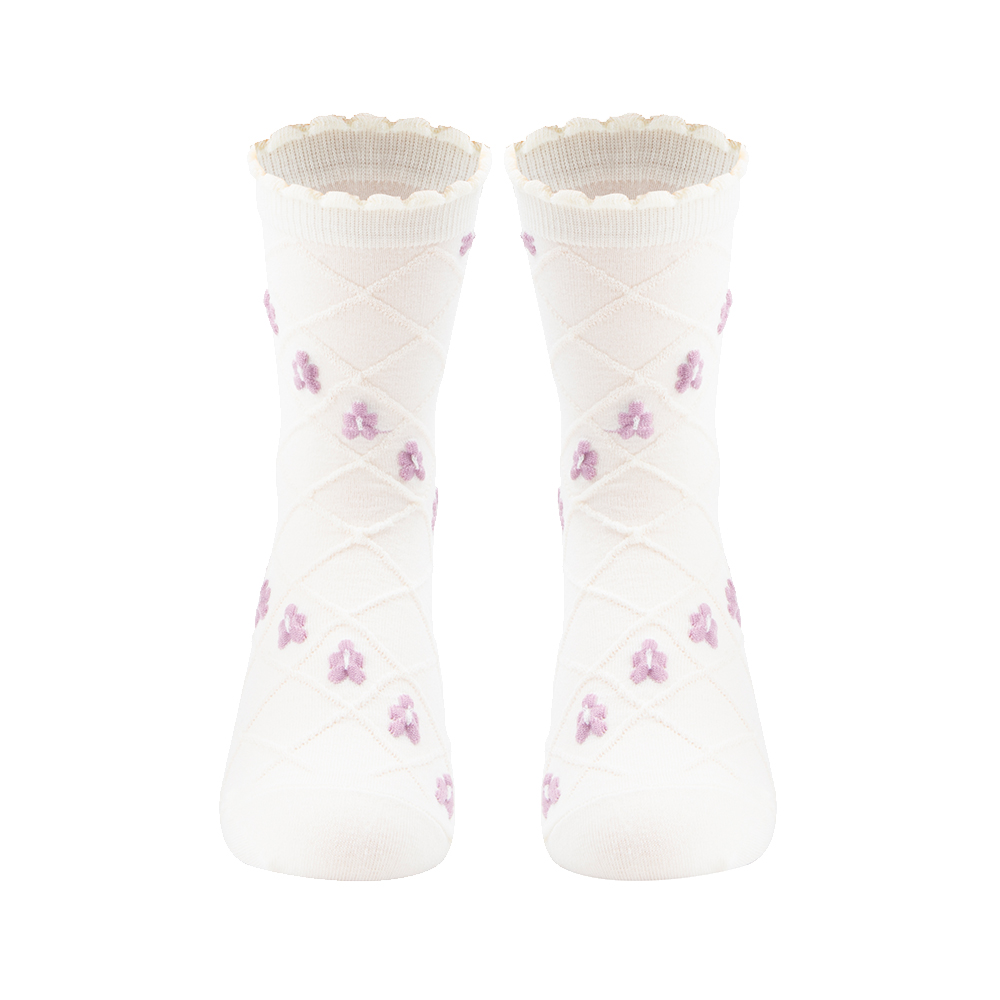 Women's Retro Heart Shape Flower Polyester Crew Socks A Pair display picture 7