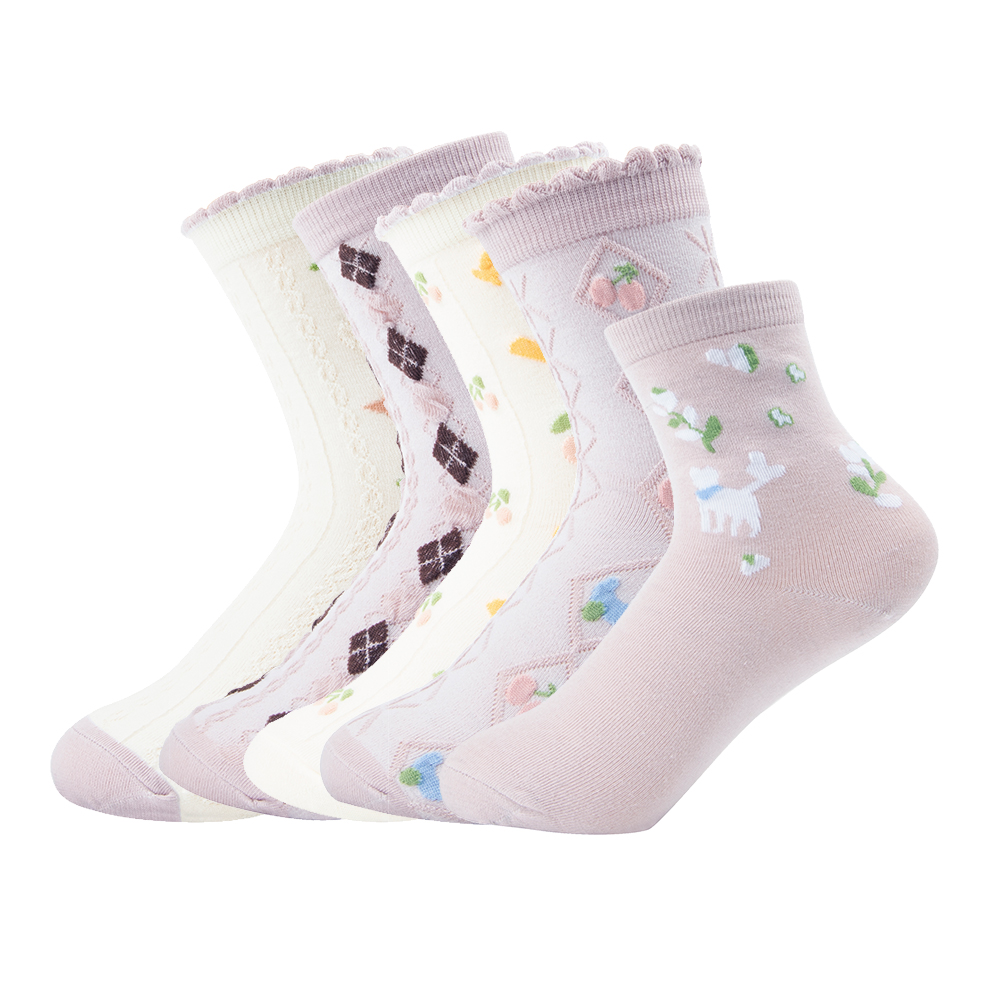 Women's Sweet Pastoral Plant Polyester Crew Socks A Pair display picture 2