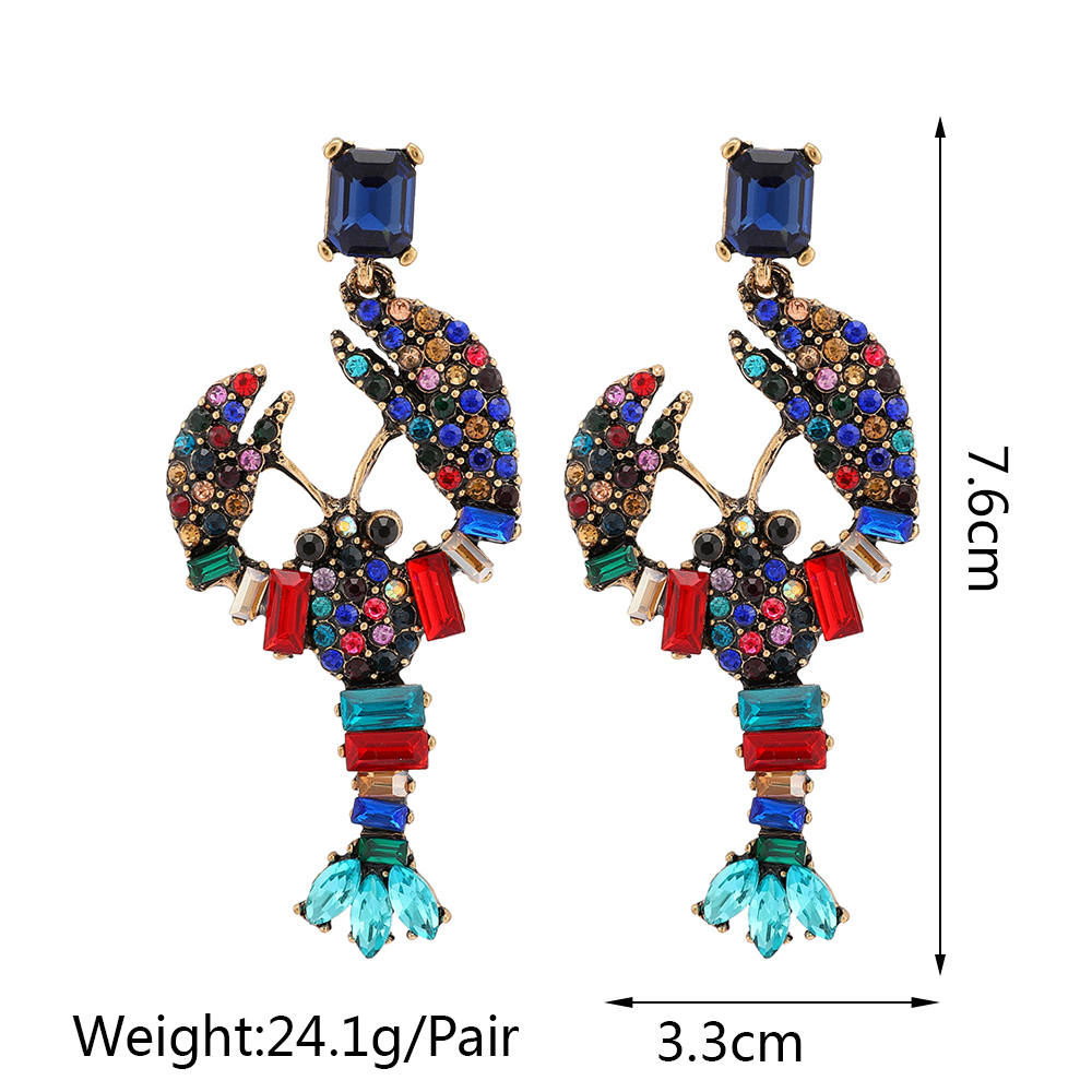 1 Pair Elegant Luxurious Vacation Animal Plating Hollow Out Inlay Alloy Rhinestones Dangling Earrings display picture 1