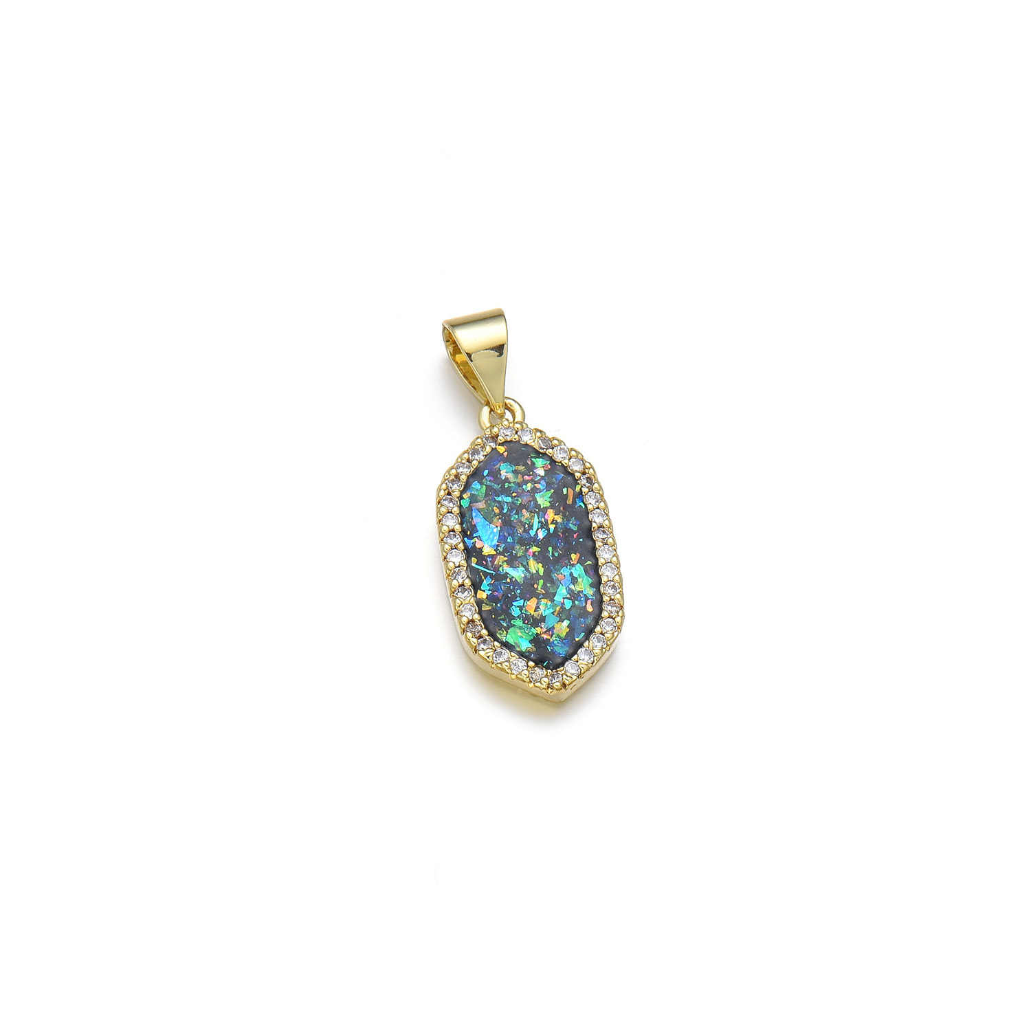 1 Piece 10*19mm 22*10mm Copper Zircon 18K Gold Plated Geometric Polished Pendant display picture 3