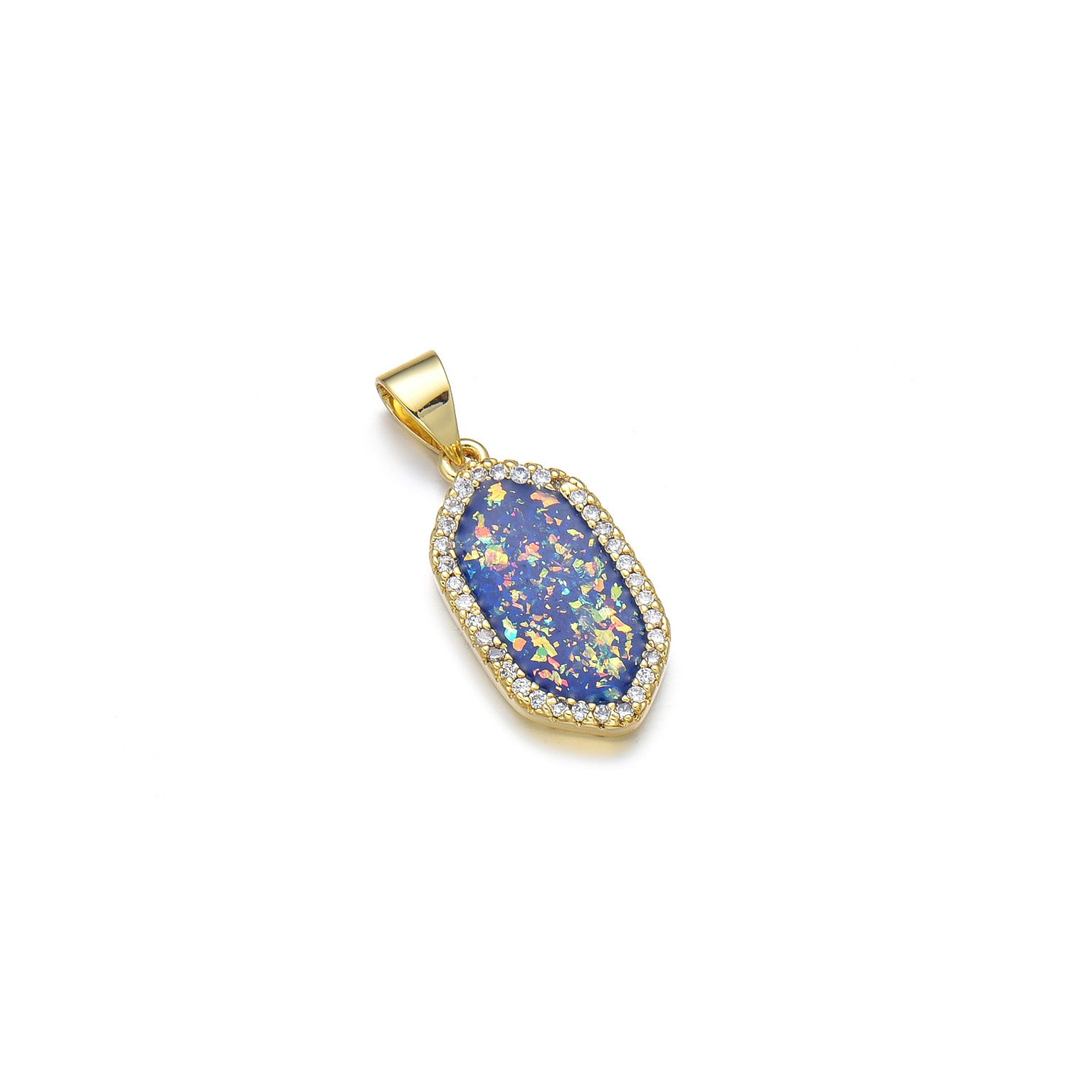 1 Piece 10*19mm 22*10mm Copper Zircon 18K Gold Plated Geometric Polished Pendant display picture 5