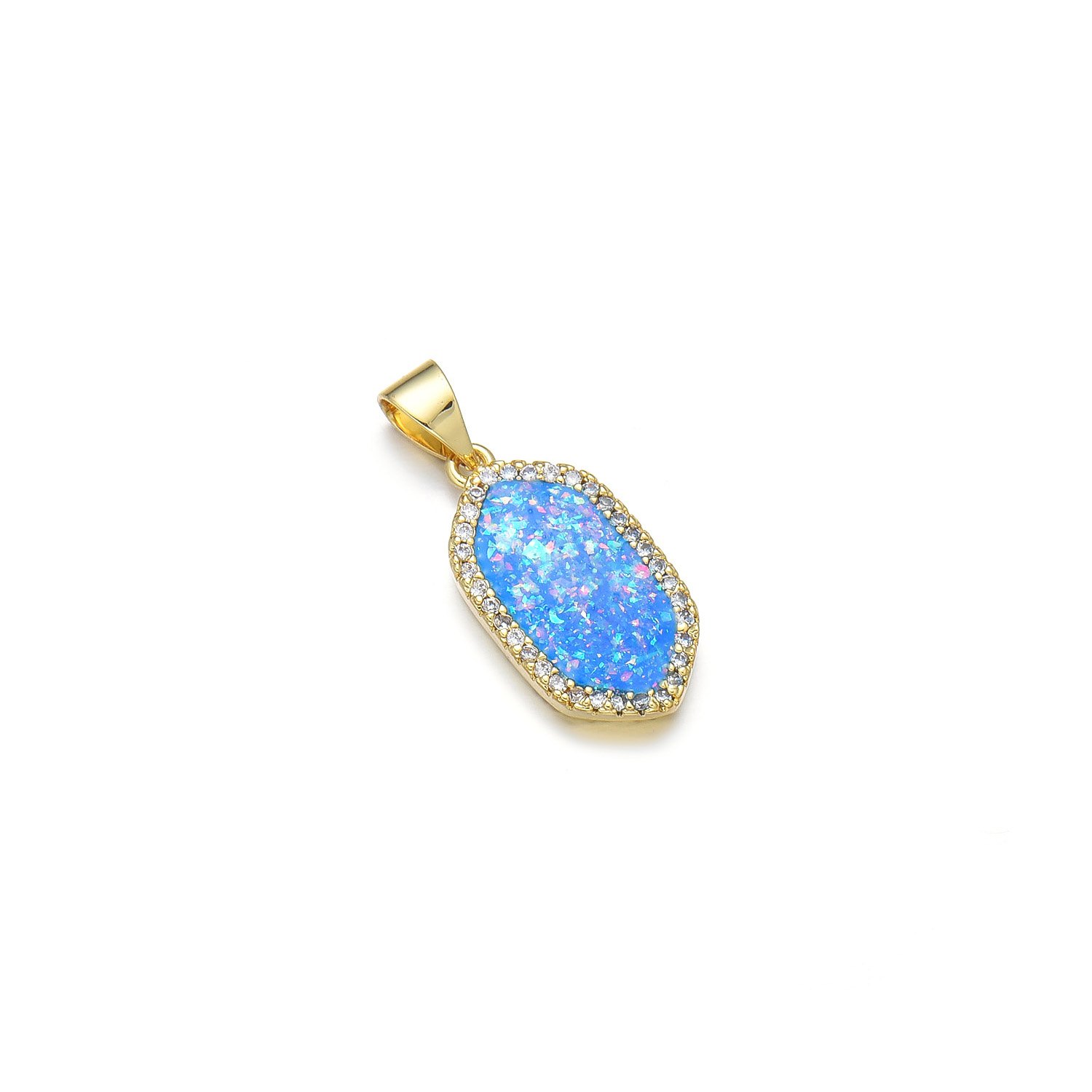 1 Piece 10*19mm 22*10mm Copper Zircon 18K Gold Plated Geometric Polished Pendant display picture 7