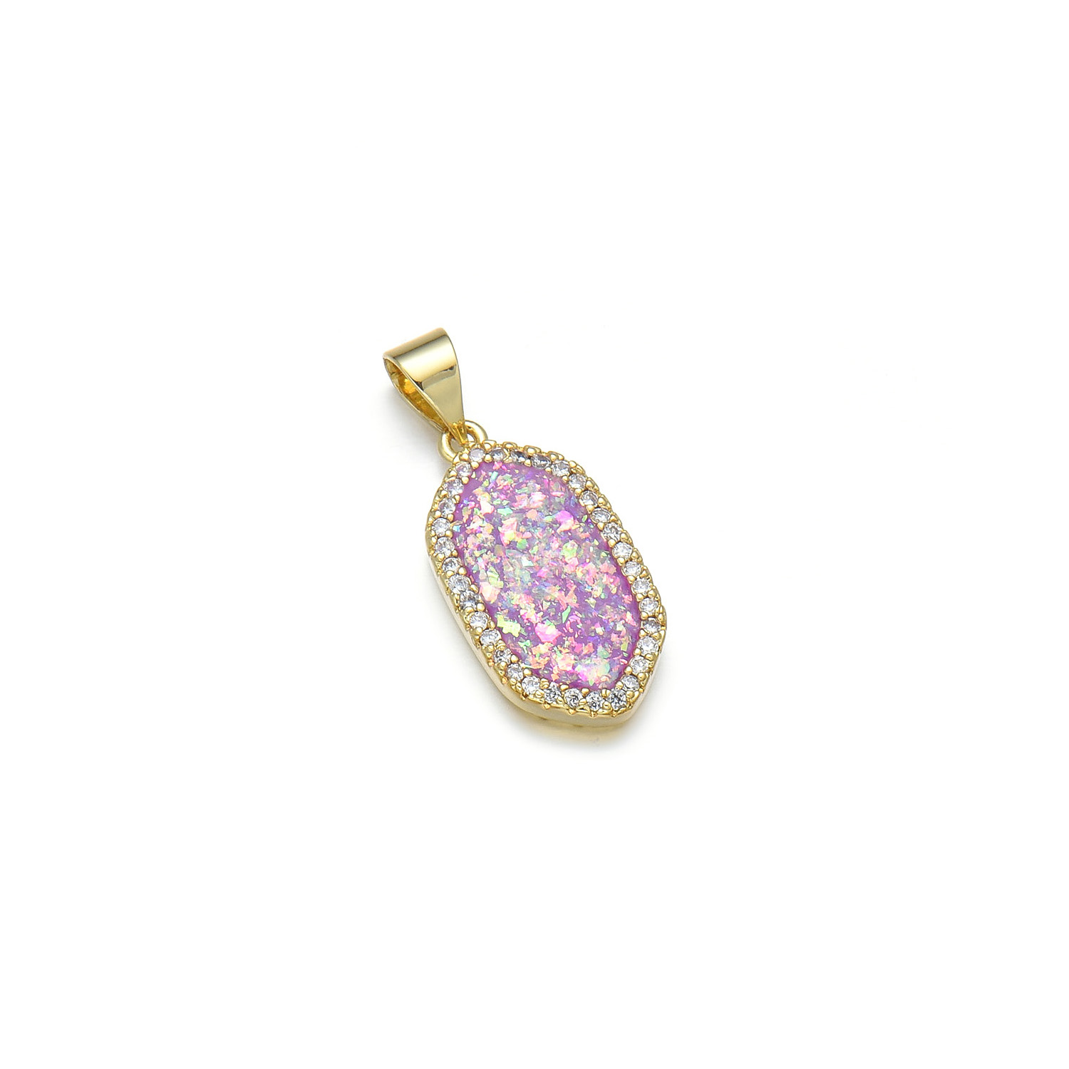 1 Piece 10*19mm 22*10mm Copper Zircon 18K Gold Plated Geometric Polished Pendant display picture 6