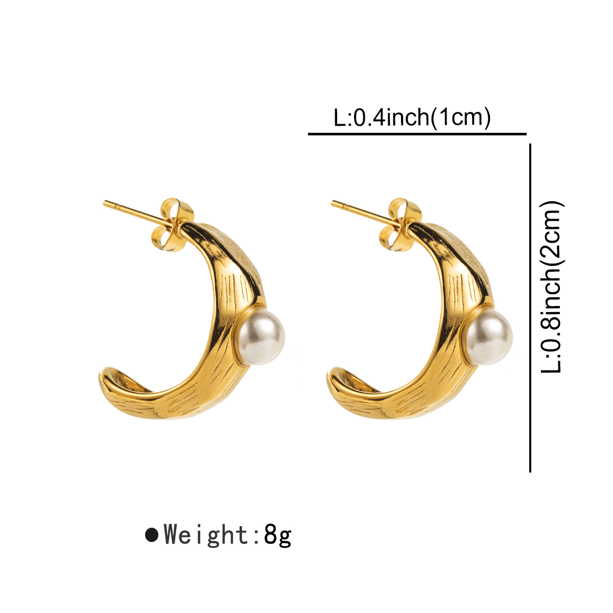 1 Pair French Style Simple Style Solid Color Stainless Steel Ear Studs display picture 5