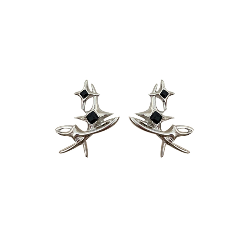 1 Pair Simple Style Star Inlay Alloy Rhinestones Ear Studs display picture 5