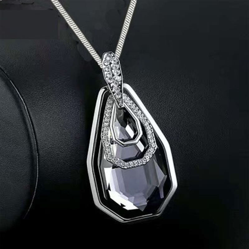 Simple Style Water Droplets Alloy Glass Copper Artificial Rhinestones Sweater Chain display picture 2