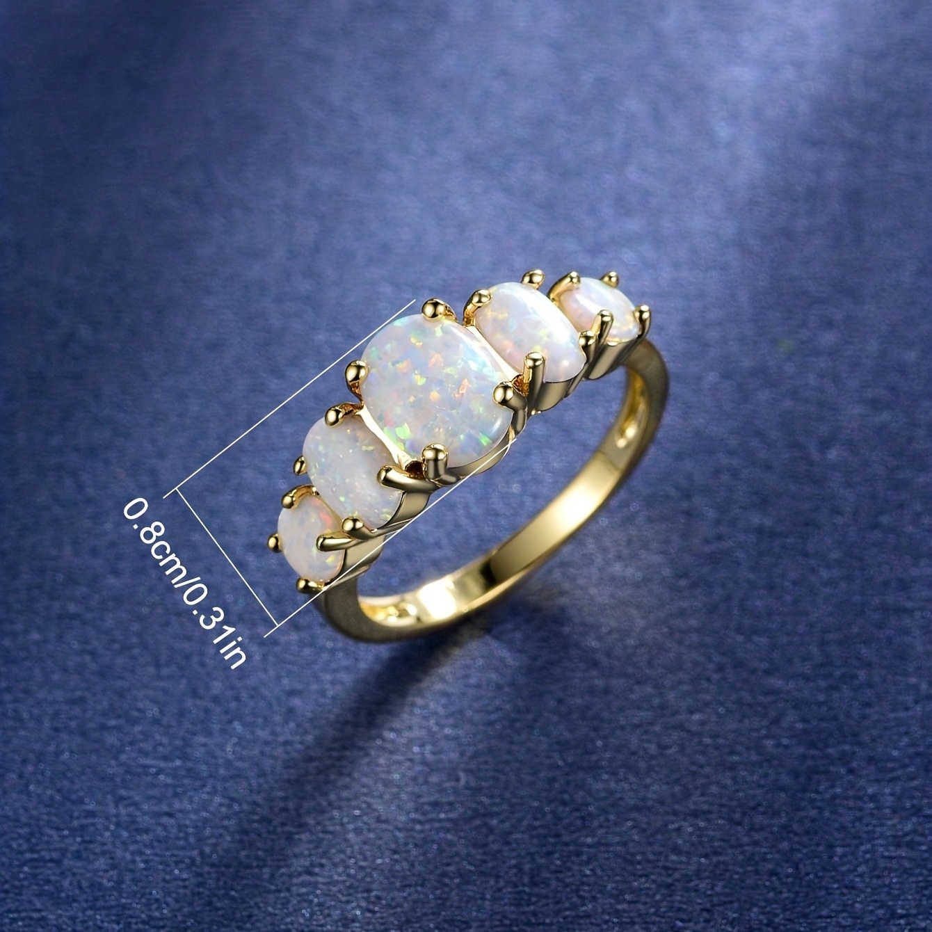 Wholesale Elegant Nordic Style Oval Copper Inlay White Gold Plated Artificial Gemstones Rings display picture 6