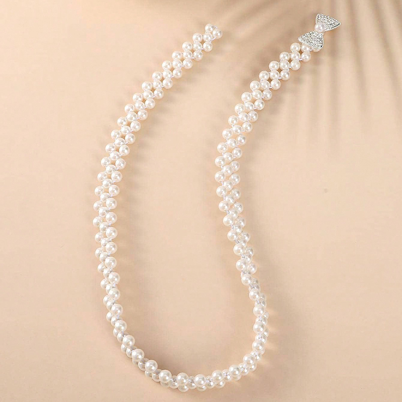 Elegant Shiny Bow Knot Alloy Plastic Pearl Women's Chain Belts display picture 2