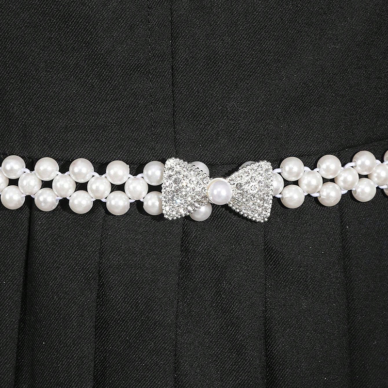 Elegant Shiny Bow Knot Alloy Plastic Pearl Women's Chain Belts display picture 4
