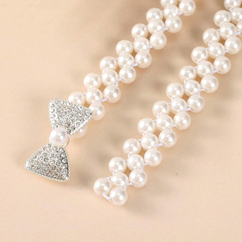 Elegant Shiny Bow Knot Alloy Plastic Pearl Women's Chain Belts display picture 5