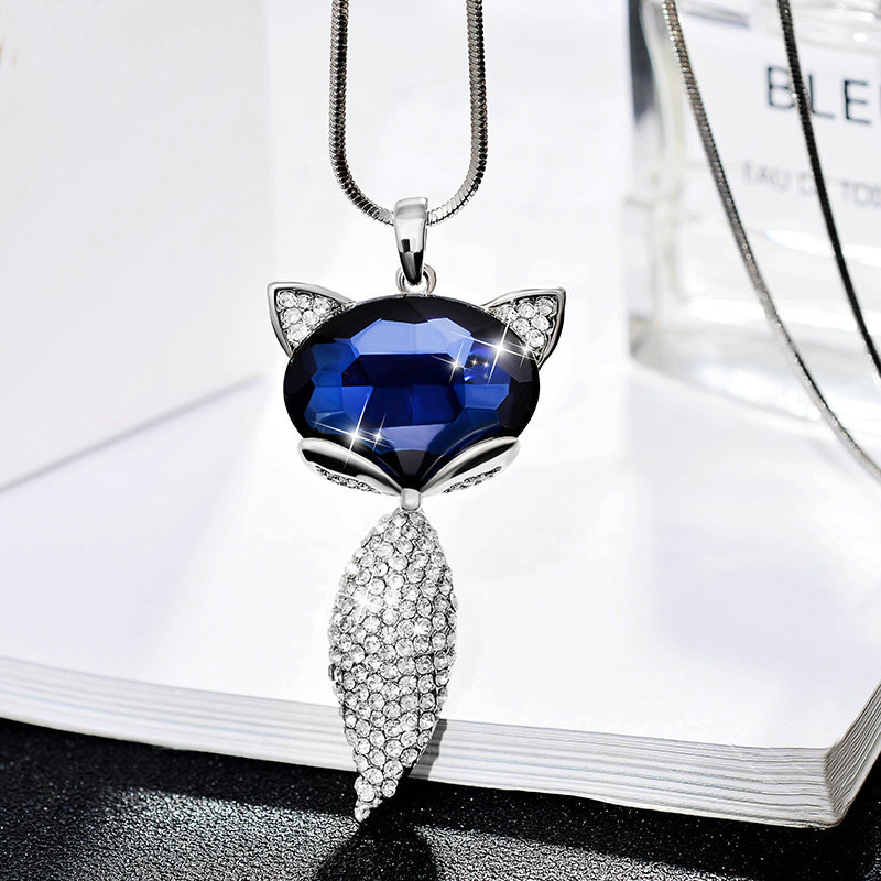 Sweet Fox Alloy Glass Copper Artificial Rhinestones Sweater Chain display picture 5