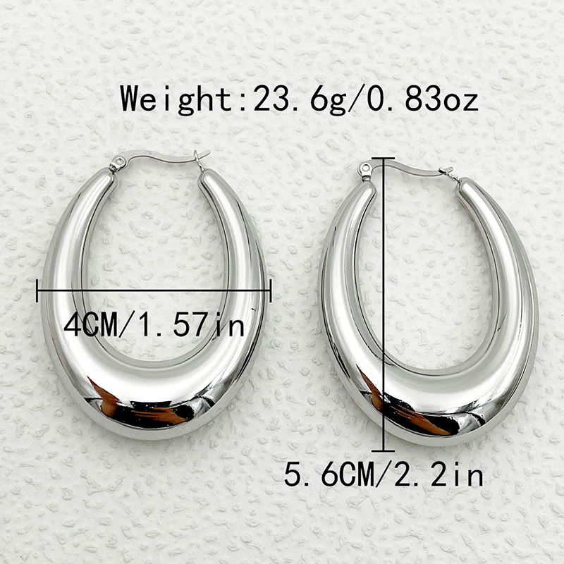 1 Pair Casual Classic Style U Shape Plating 304 Stainless Steel 14K Gold Plated Hoop Earrings display picture 6