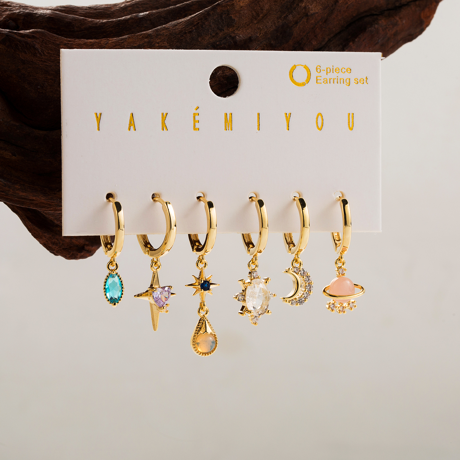 Simple Style Devil's Eye Star Copper 14k Gold Plated Zircon Drop Earrings In Bulk display picture 3