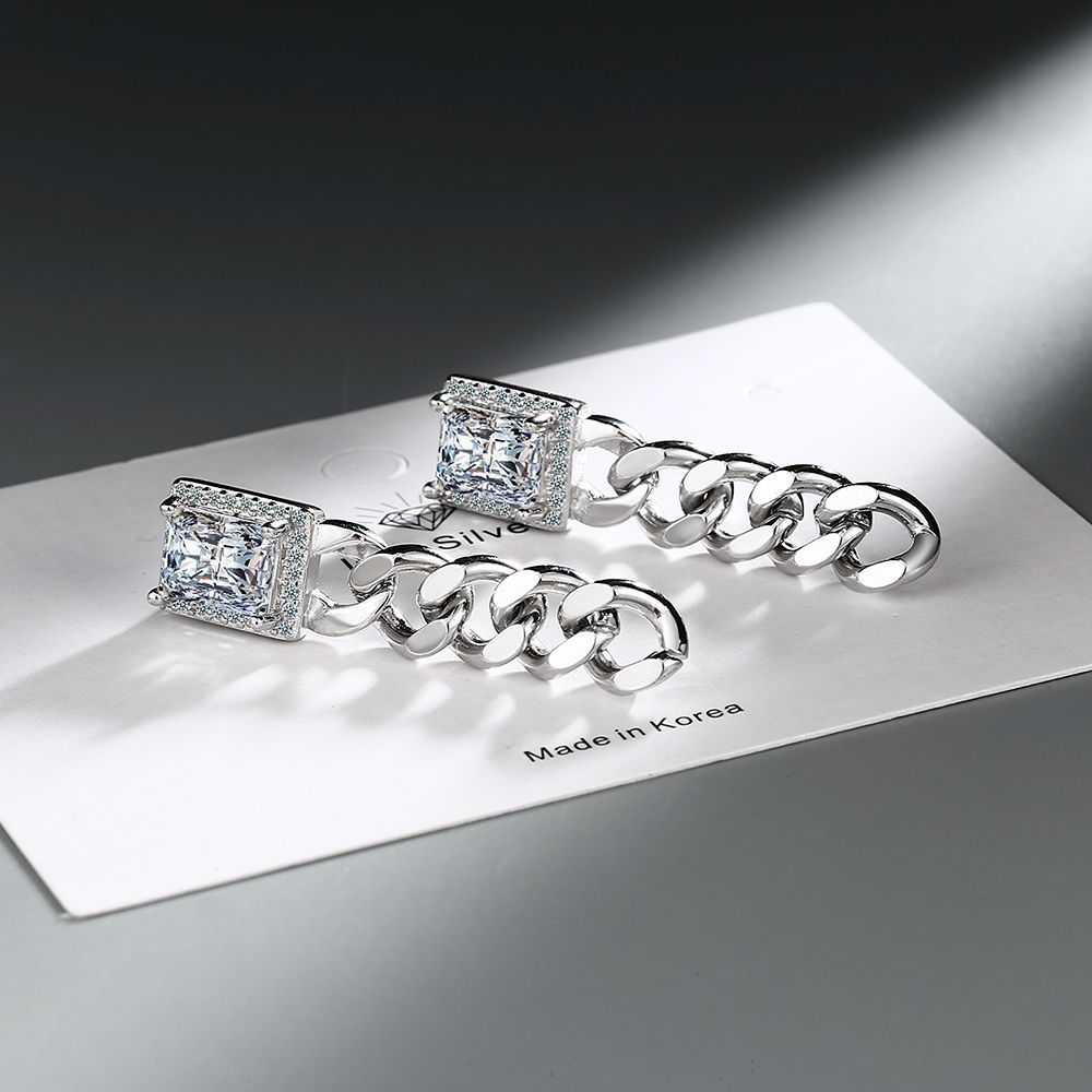 1 Par Estilo Simple Estilo Clásico Geométrico Embutido Cobre Diamantes De Imitación Pendientes De Gota display picture 5