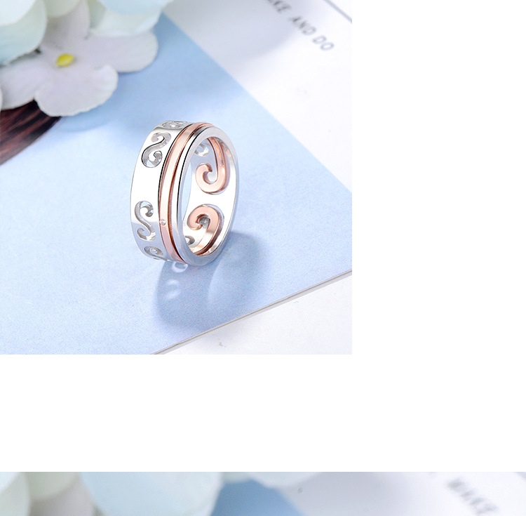 Simple Style Hoop Spell Copper Plating Adjustable Ring display picture 4