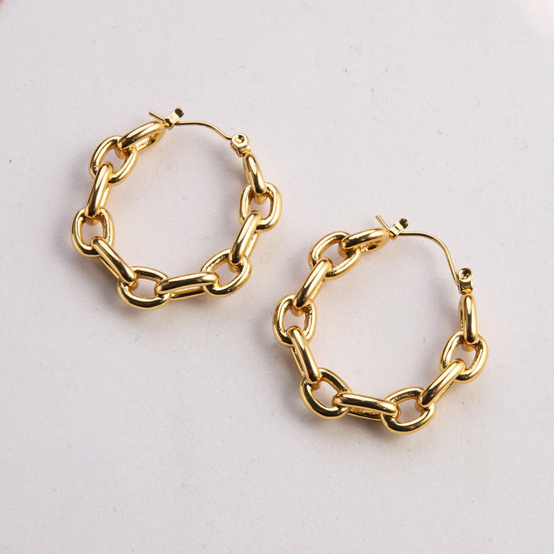 1 Pair Casual Classic Style Commute Twist Plating 304 Stainless Steel 18K Gold Plated Earrings display picture 2