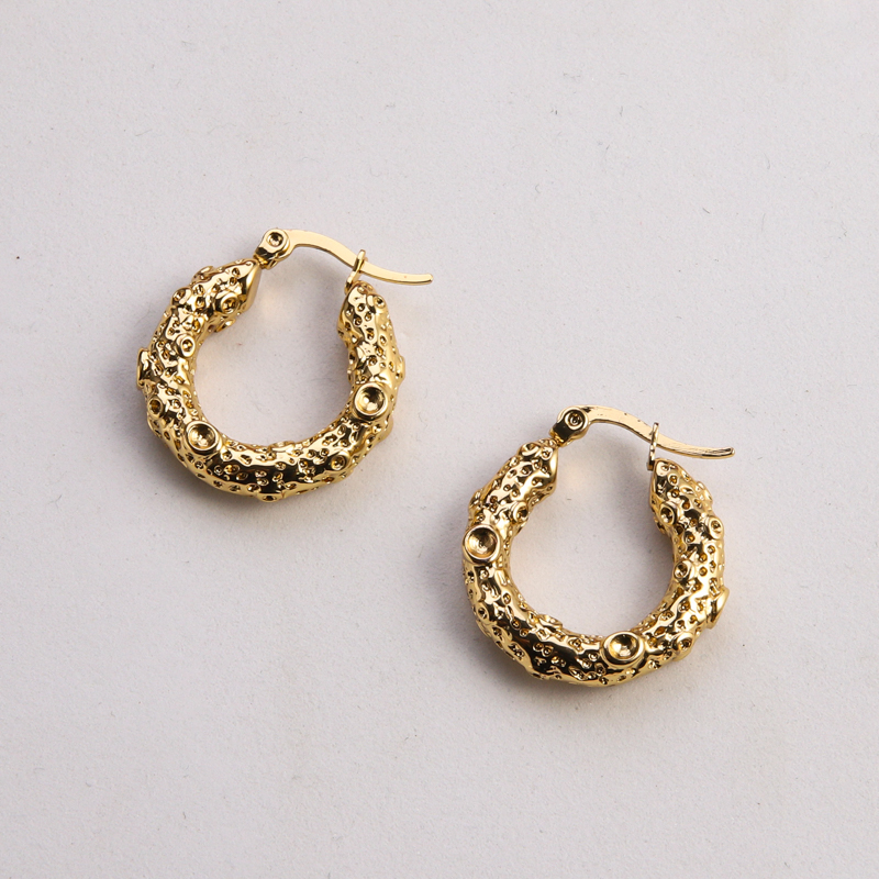 1 Pair Casual Classic Style Commute Twist Plating 304 Stainless Steel 18K Gold Plated Earrings display picture 7