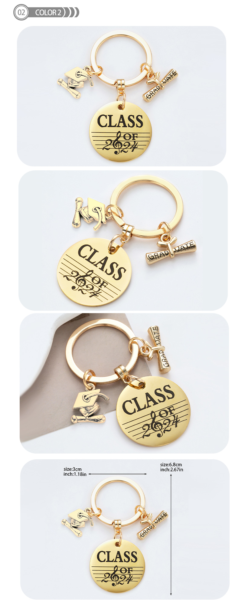 Preppy Style Simple Style Letter Number Stainless Steel Keychain display picture 2