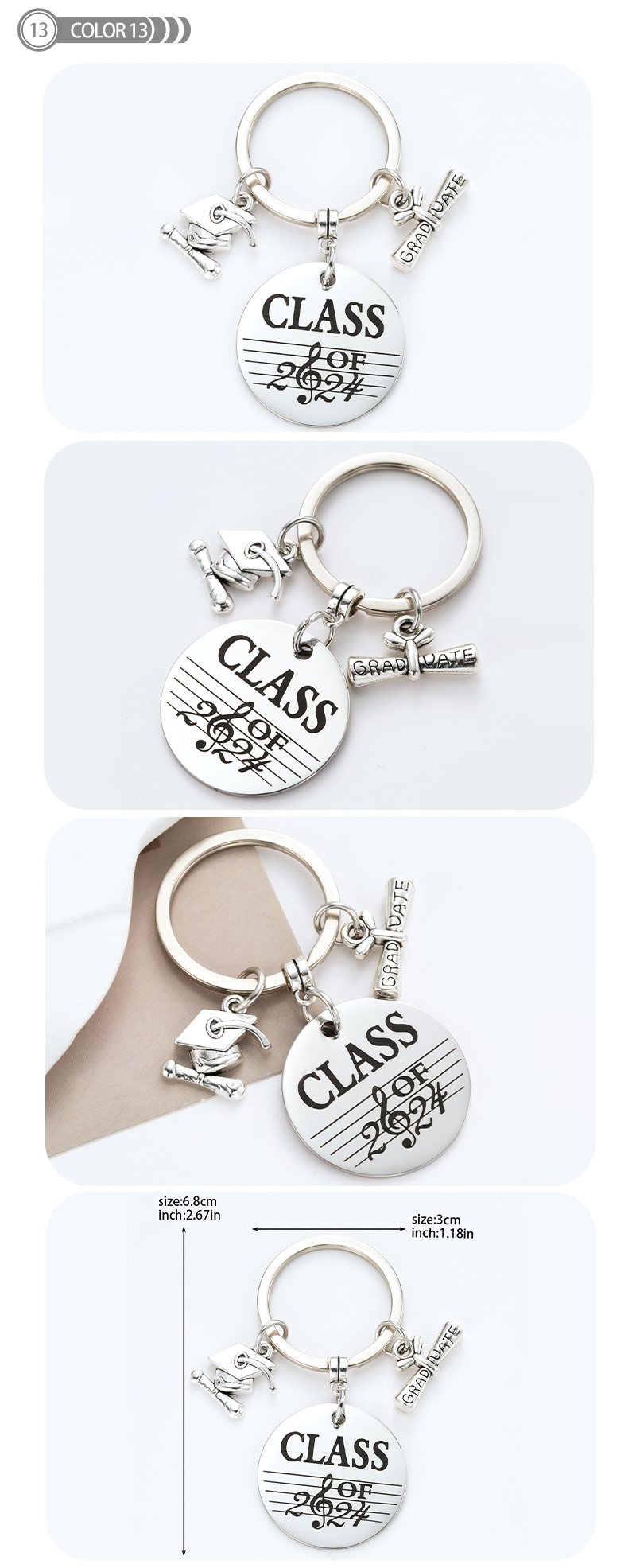 Preppy Style Simple Style Letter Number Stainless Steel Keychain display picture 14